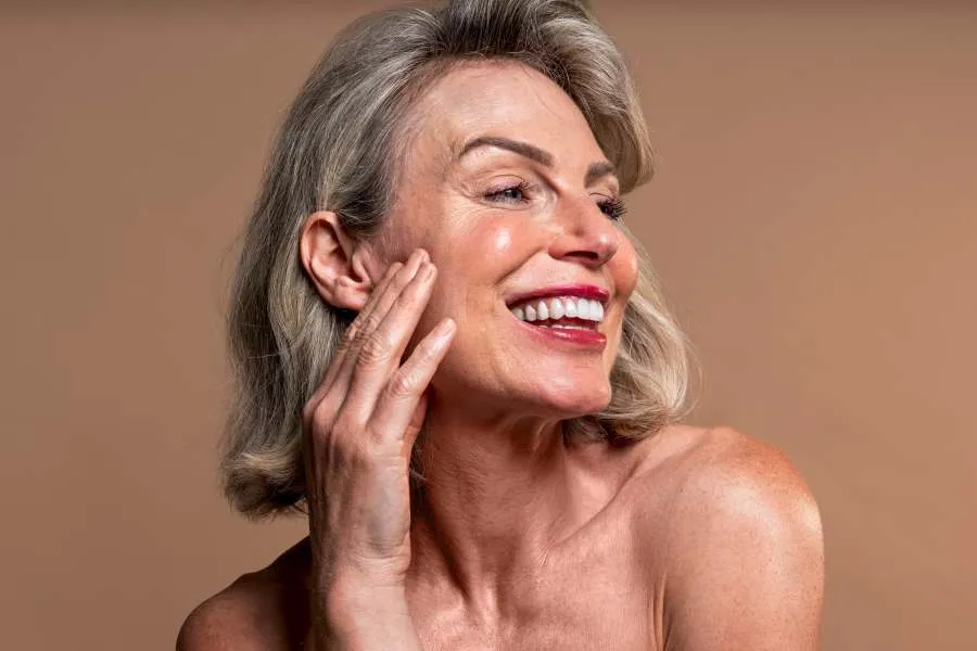 older woman with radiant skin